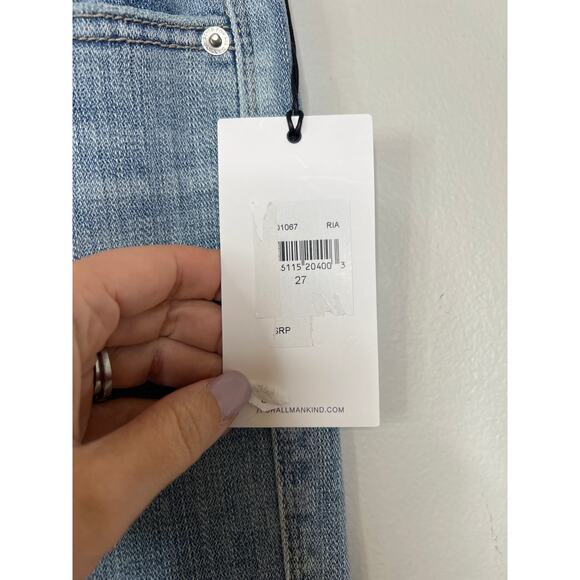 NWT 7 For All Mankind Kimmie Straight Form Fitted Denim Jeans Blue Light Wash - Picture 5 of 11